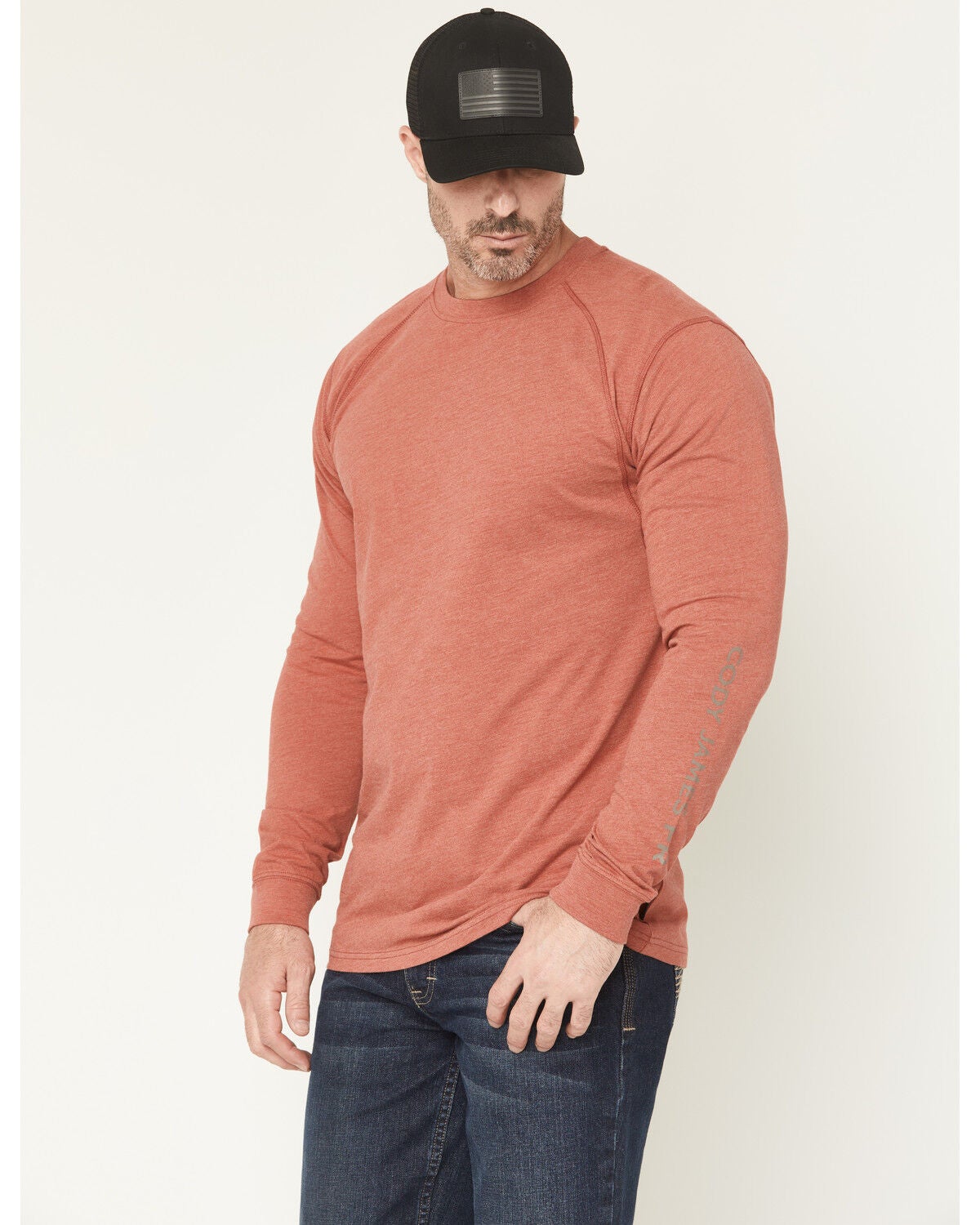 Cody James Men's FR Black Spot Lightweight Long Sleeve Work Shirt, Red, hi-res
