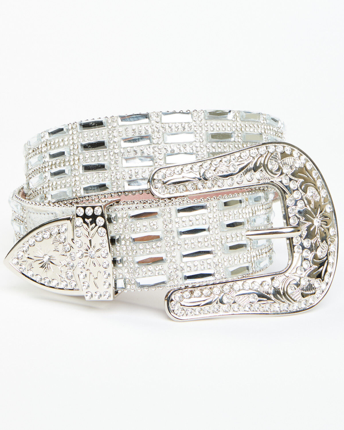 Image #1 - Wonderwest Women's Silver Glass Rhinestone Belt, , hi-res