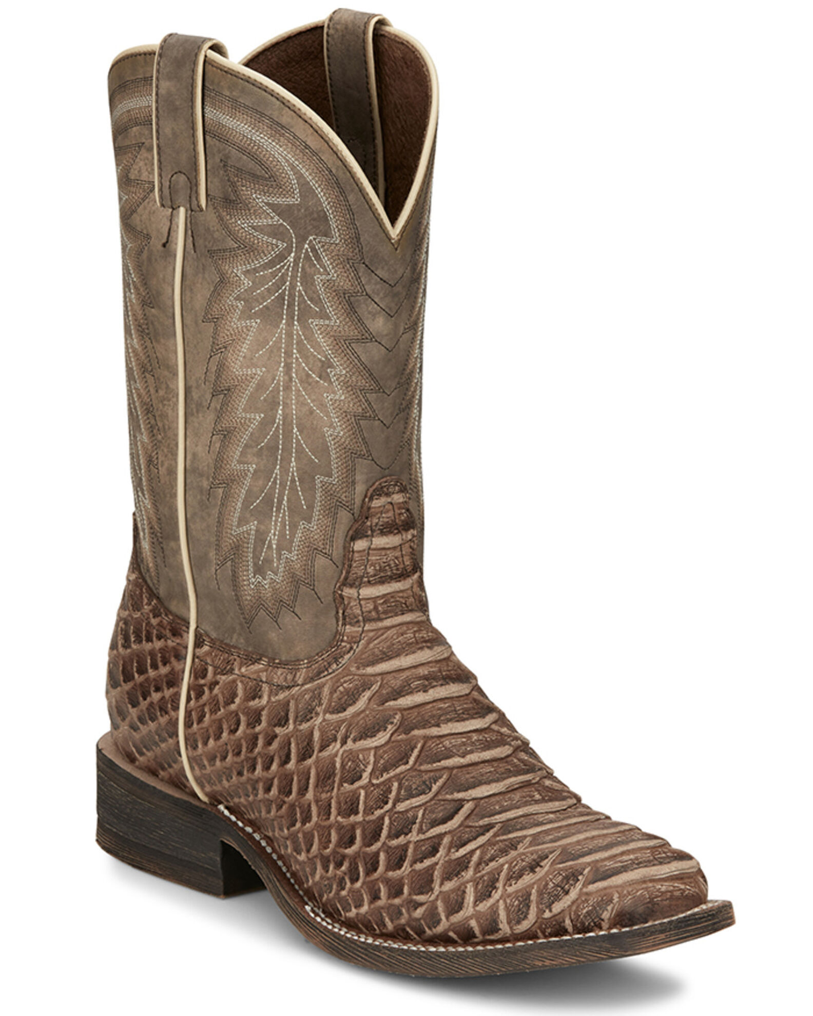 Nocona Men s Mescalero Rugged Snake Print Western Boots Broad