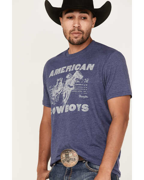 Image #2 - Wrangler Men's American Cowboys Rodeo Graphic T-Shirt , Indigo, hi-res