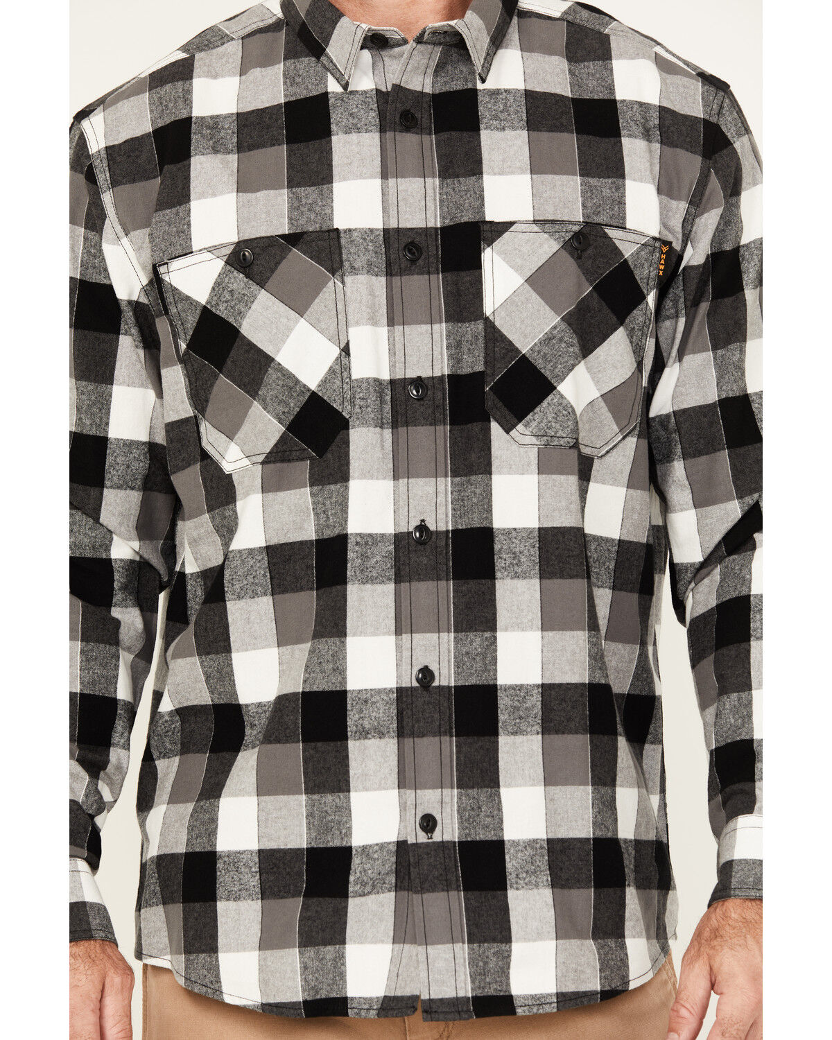 Image #3 - Hawx Men's Christopher Plaid Print Long Sleeve Button-Down Flannel Shirt, Charcoal, hi-res