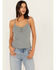 Image #1 - Cleo + Wolf Women's Rib Knit Henley Tank, Steel Blue, hi-res