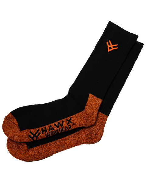 Hawx Men's 2 Pack Steel Toe All Season Socks, Black, hi-res