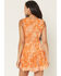 Image #4 - Angie Women's Floral Print Sleeveless Knot Front Mini Dress, Orange, hi-res
