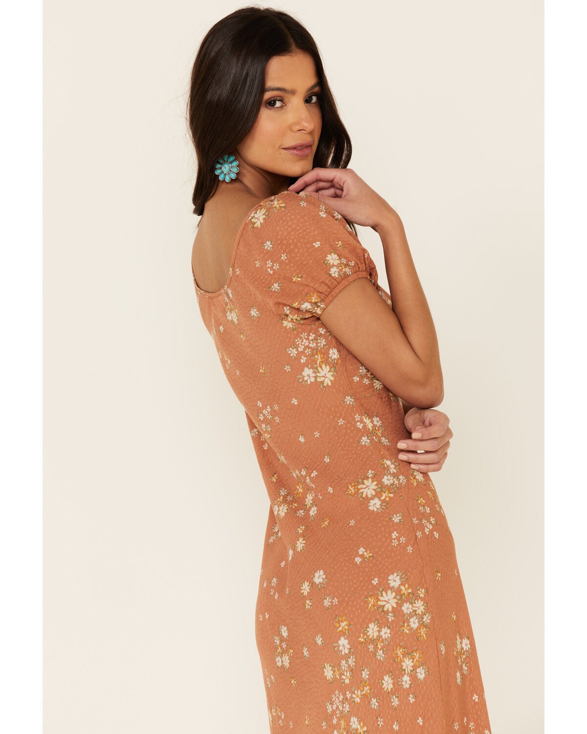 midi collar dress Women's Made The Right Call Coral Pink Collared Midi T-Shirt Dress | Size: L
