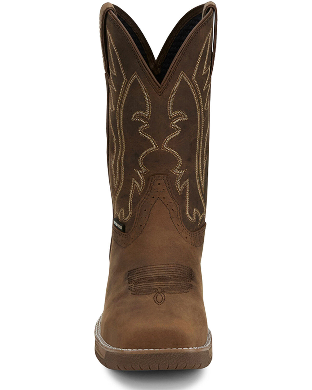 Image #4 - Justin Men's 11" Nitread Pull-On Waterproof Work Boots -Nano Composite Toe, Taupe, hi-res