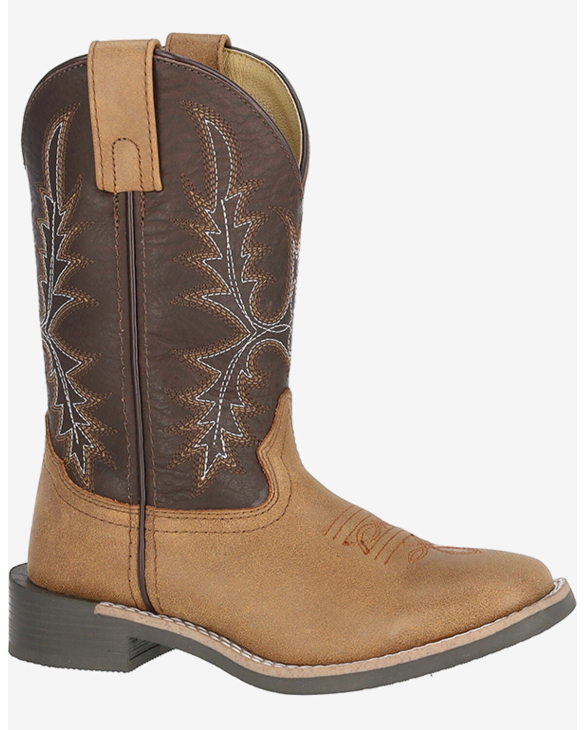 Image #2 - Smoky Mountain Little Boys' Adobe Performance Western Boots - Broad Square Toe, Brown, hi-res