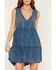 Image #3 - Shyanne Women's Madrid Embroidered Sleeveless Mini Dress, Deep Blue, hi-res
