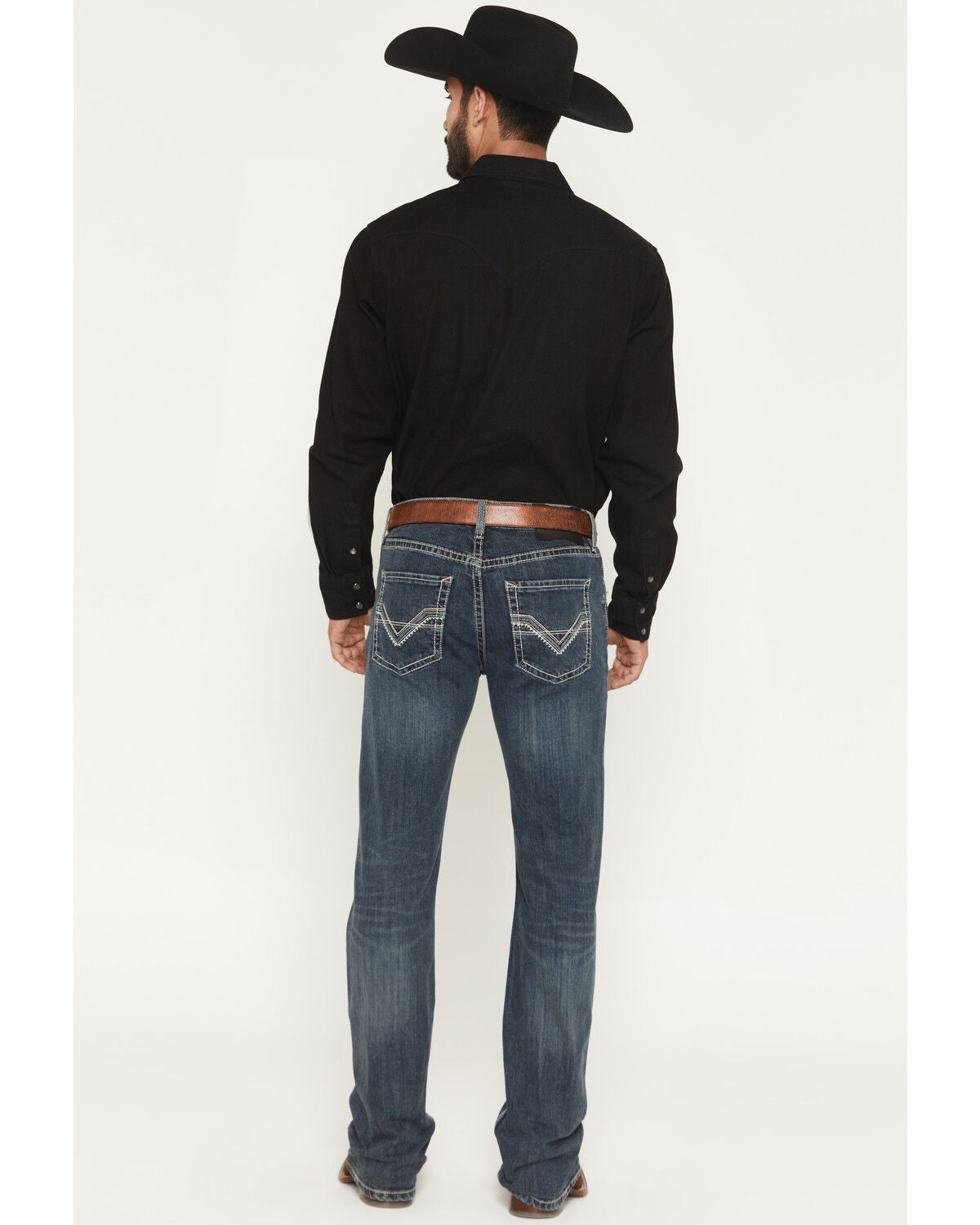 Image #3 - Rock & Roll Denim Men's Dark Wash Pistol Bootcut Reflex Stretch Denim Jeans, Dark Wash, hi-res