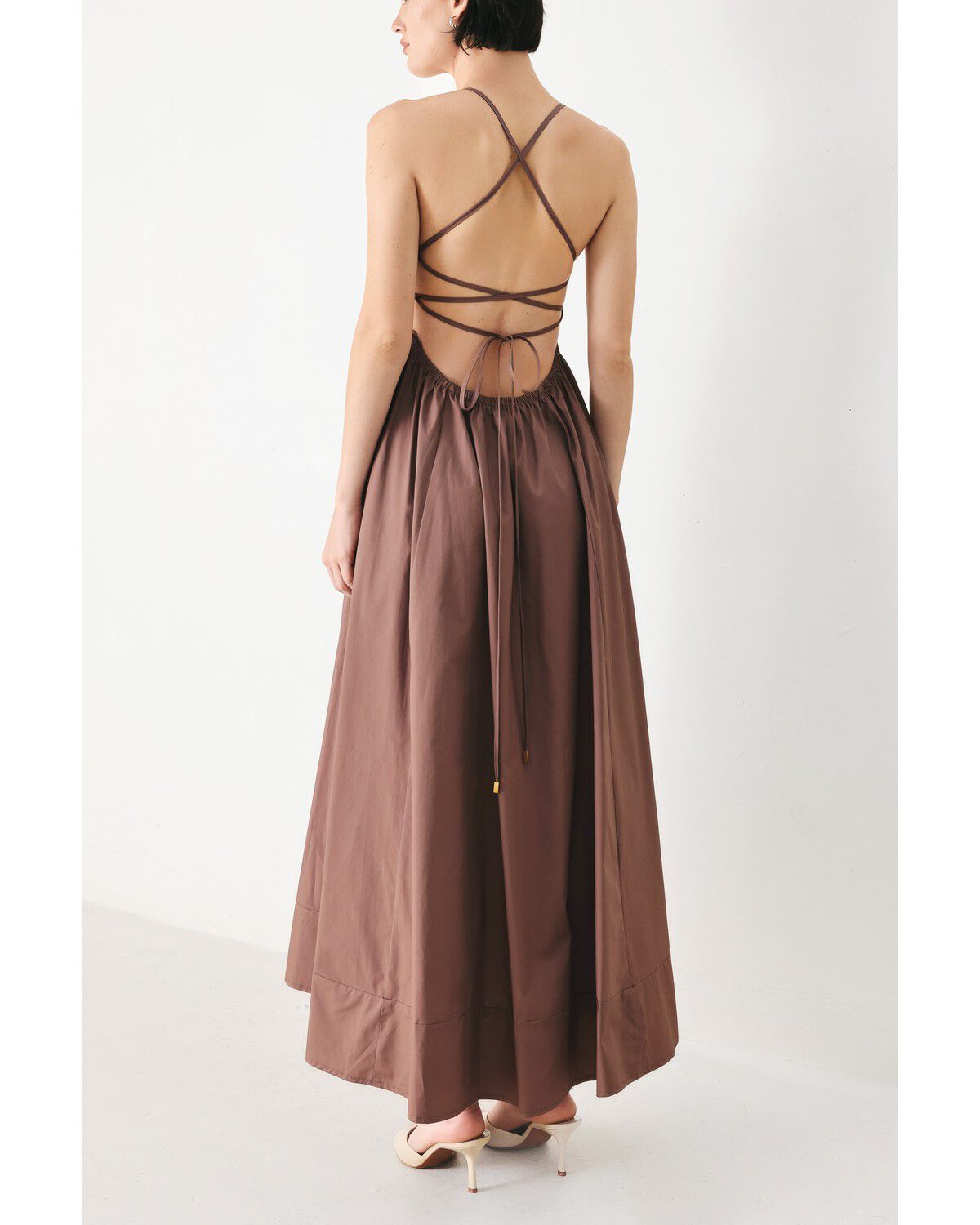 Image #4 - Flying Tomato Women's Pure Line Woven Midi Dress, Brown, hi-res