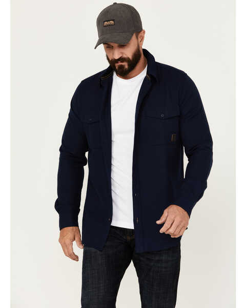 Image #1 - Brothers and Sons Men's Burley Long Sleeve Button Down Flannel Shirt, Navy, hi-res