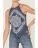 Image #3 - Rock & Roll Denim Women's Bandana Print Tank Top, Navy, hi-res