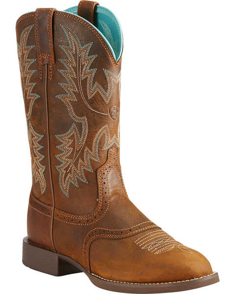 Ariat Women's Heritage Stockman Sassy Performance Boots - Round Toe, Brown, hi-res
