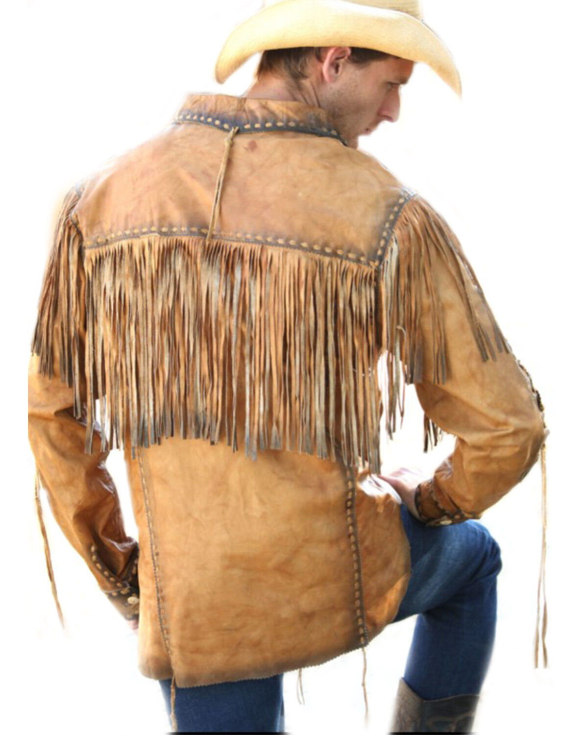 Image #2 - Kobler Leather Men's Cow Antique Leather Overshirt, Tan, hi-res