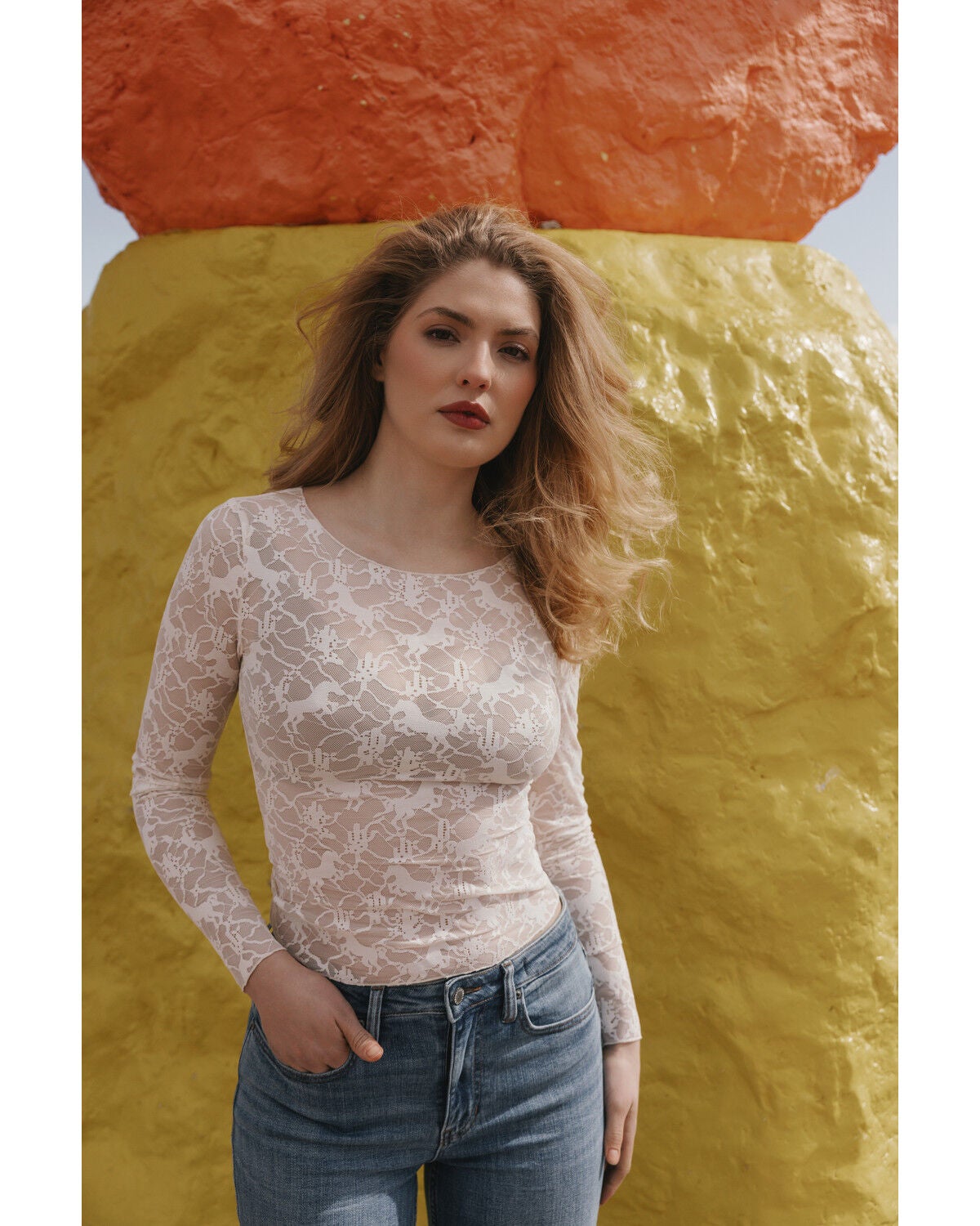 Idyllwind Women's Lace Long Sleeve Shirt, Ivory, hi-res
