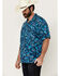 Image #2 - Wrangler Men's Conversation Print Short Sleeve Snap Western Shirt, Blue, hi-res