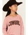 Image #2 - Roper Girls' Cowgirl Graphic Crewneck, Pink, hi-res