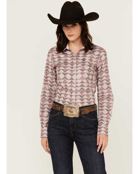 Image #1 - Ariat Women's Kirby Southwestern Print Long Sleeve Button-Down Stretch Western Shirt , Multi, hi-res