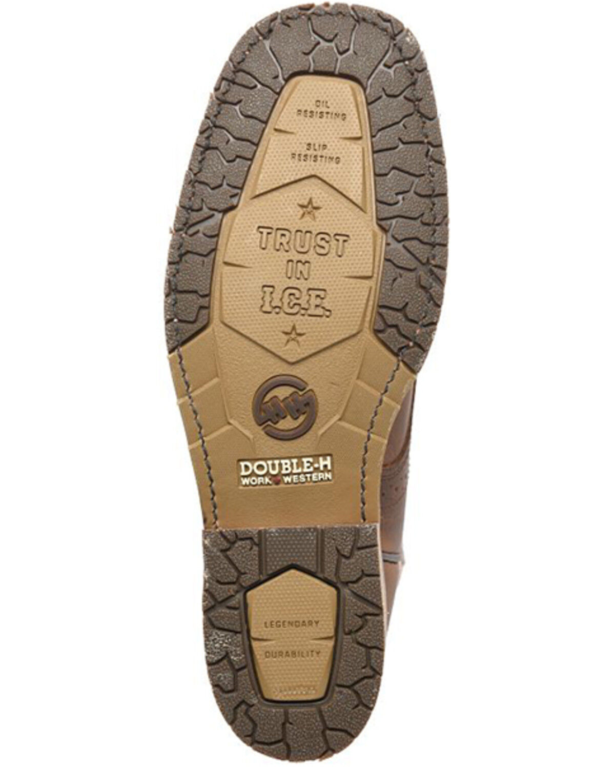 Image #7 - Double H Men's Cody Pull-On Work Boots - Steel Toe, Brown, hi-res