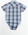 Image #3 - Cody James Infant Boys' Plaid Print Short Sleeve Snap Onesie, Light Blue, hi-res