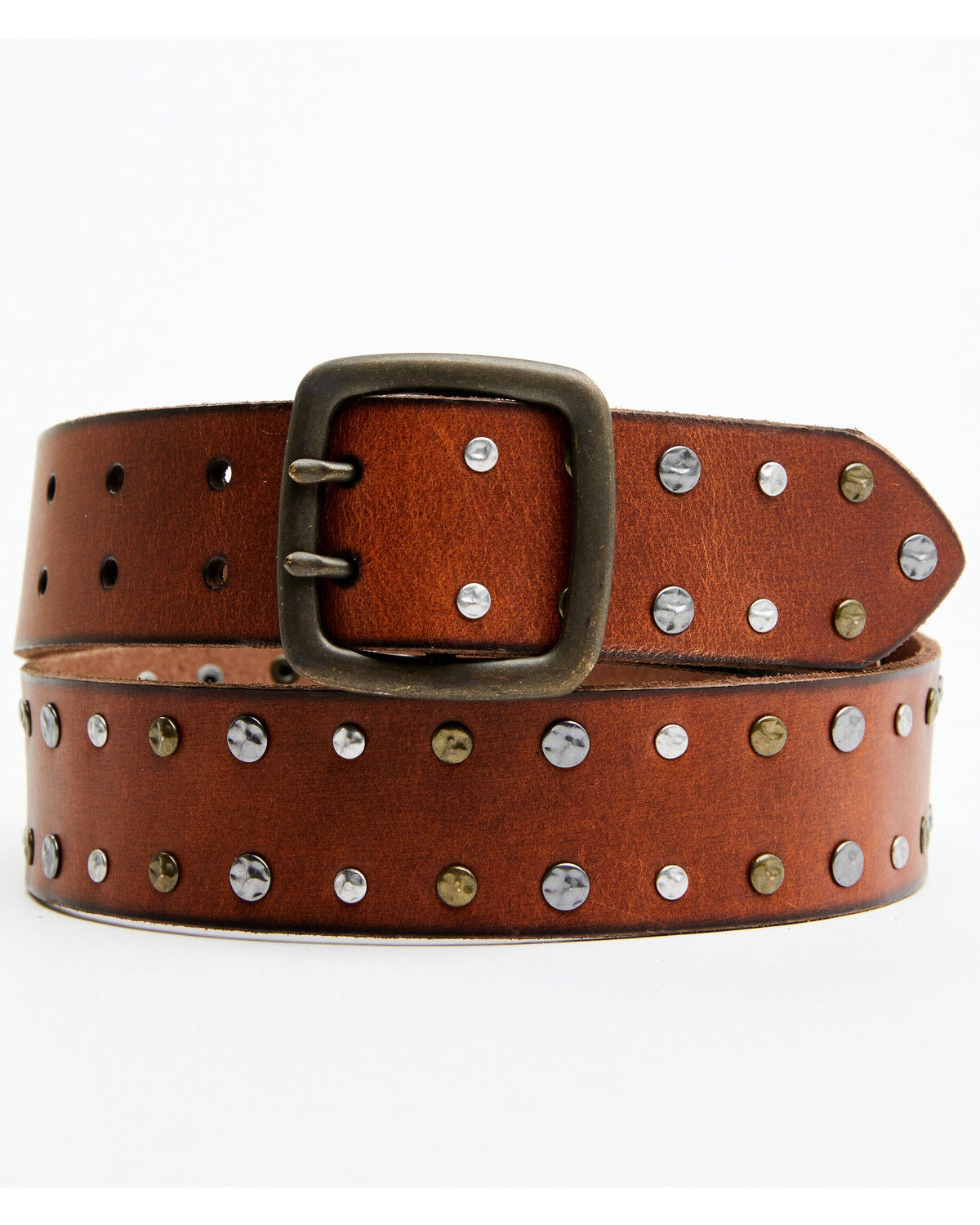 Cleo + Wolf Women's Mixed Metal Studded Belt, Lt Brown, hi-res