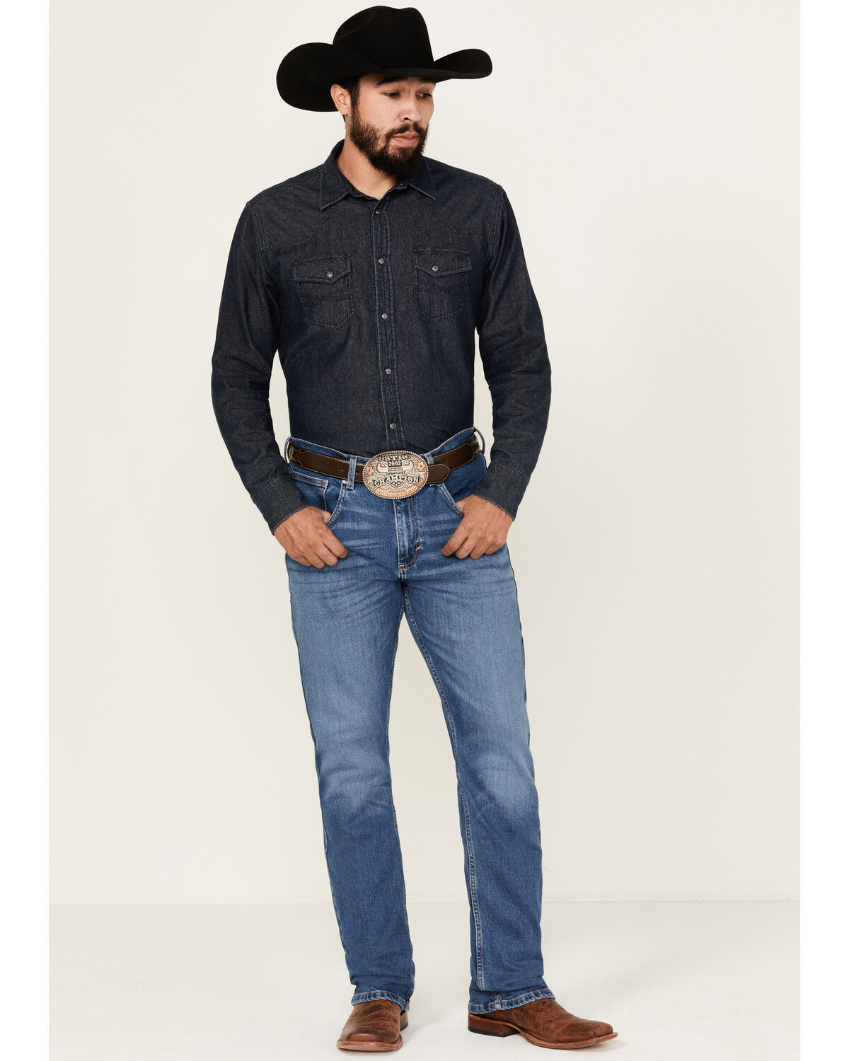 Image #1 - Wrangler 20x Men's Medium Wash Backwater Vintage Bootcut Stretch Denim Jeans, Medium Wash, hi-res