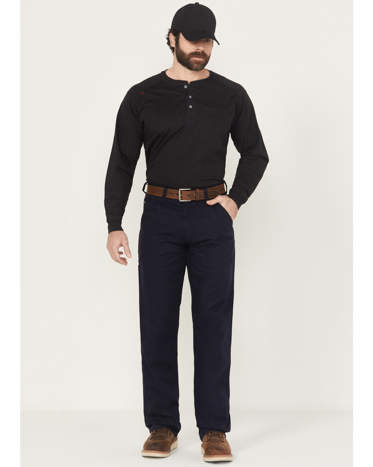 Image #1 - Forge Workwear Men's FR Relaxed Bootcut Canvas Pants - Big, Navy, hi-res