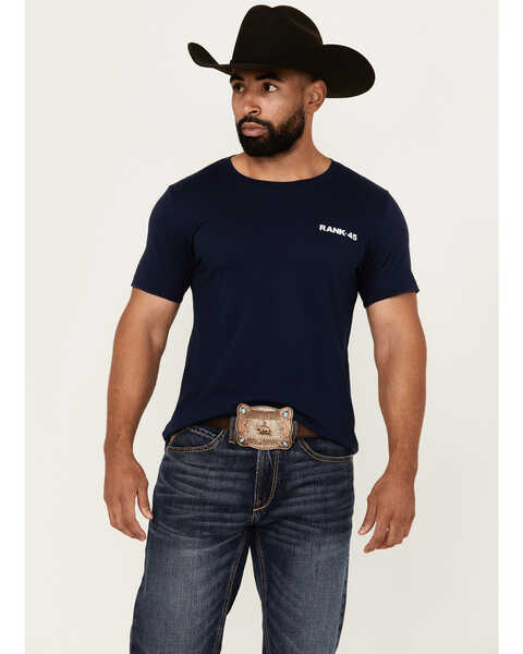 RANK 45® Men's Elliot Cowboy Short Sleeve Graphic T-Shirt , Navy, hi-res