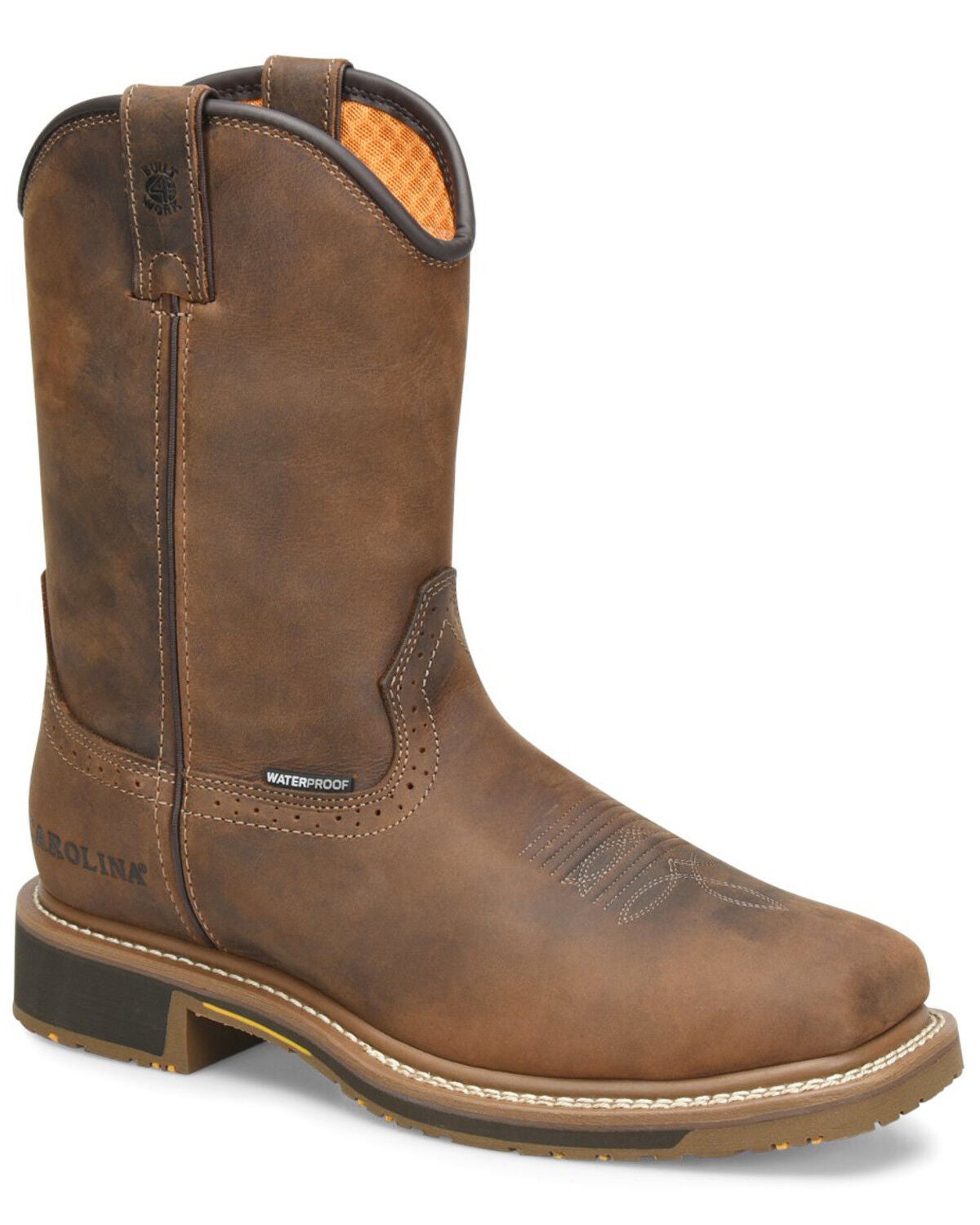 Carolina Men's Anchor Waterproof Western Work Boots - Soft Toe, Brown, hi-res