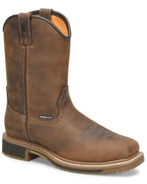 Image #1 - Carolina Men's Anchor Waterproof Western Work Boots - Soft Toe, Brown, hi-res
