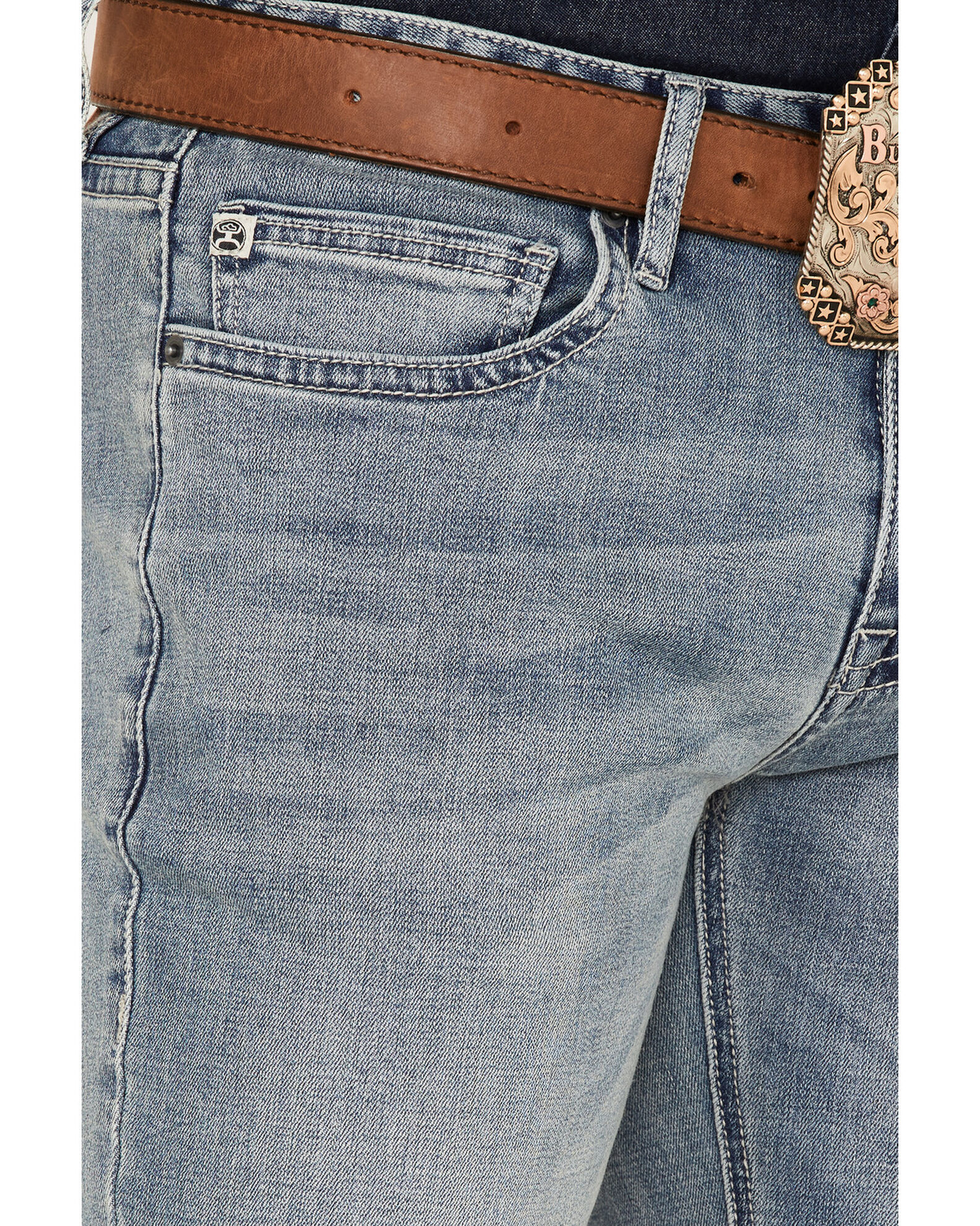 Product Name: Hooey by Rock & Roll Denim Men's Light Vintage Wash Revolver  Stretch Slim Straight Jeans