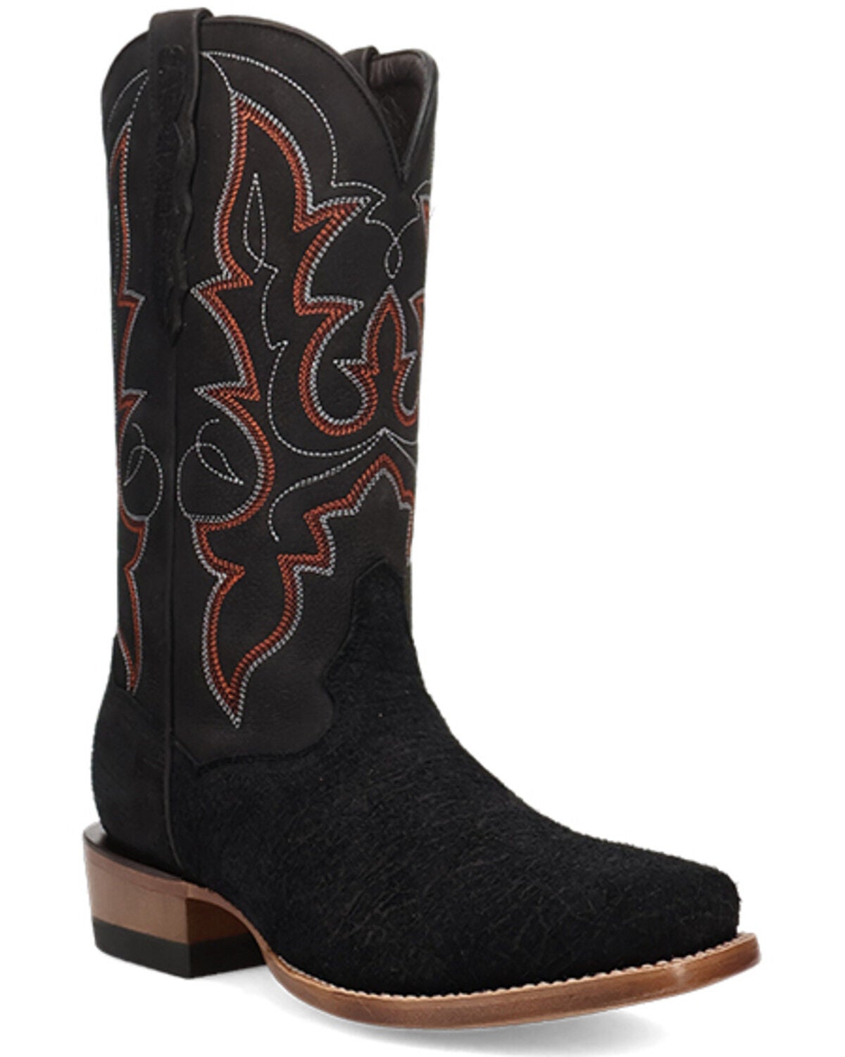 Dan Post Men's Ironhide Exotic Print Western Boots - Square Toe, Black, hi-res