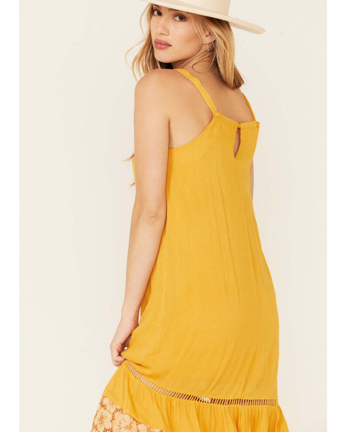 Image #4 - Miss Me Women's Crochet Midi Dress, Dark Yellow, hi-res