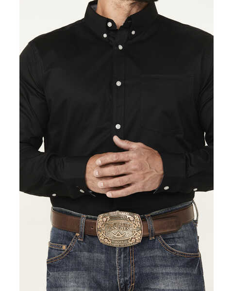 Image #3 - Cody James Men's Basic Twill Long Sleeve Button-Down Performance Western Shirt - Tall, Black, hi-res