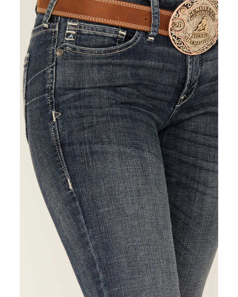 Image #2 - Ariat Women's R.E.A.L. Perfect Rise Madison Stretch Straight Jeans, Dark Wash, hi-res