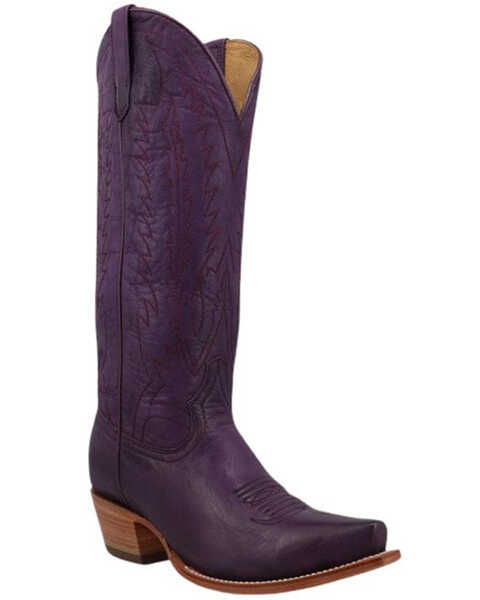 Image #1 - Black Star Women's Victoria Western Boots - Snip Toe , Purple, hi-res