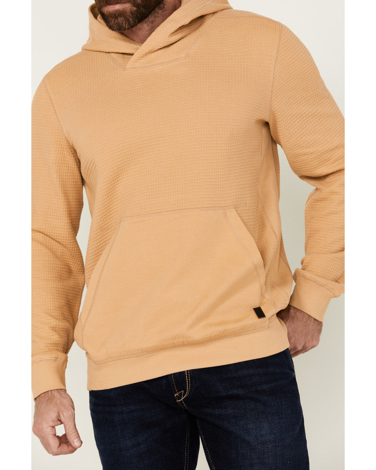 Image #3 - Brothers and Sons Men's Vander Solid Hooded Sweatshirt, Tan, hi-res