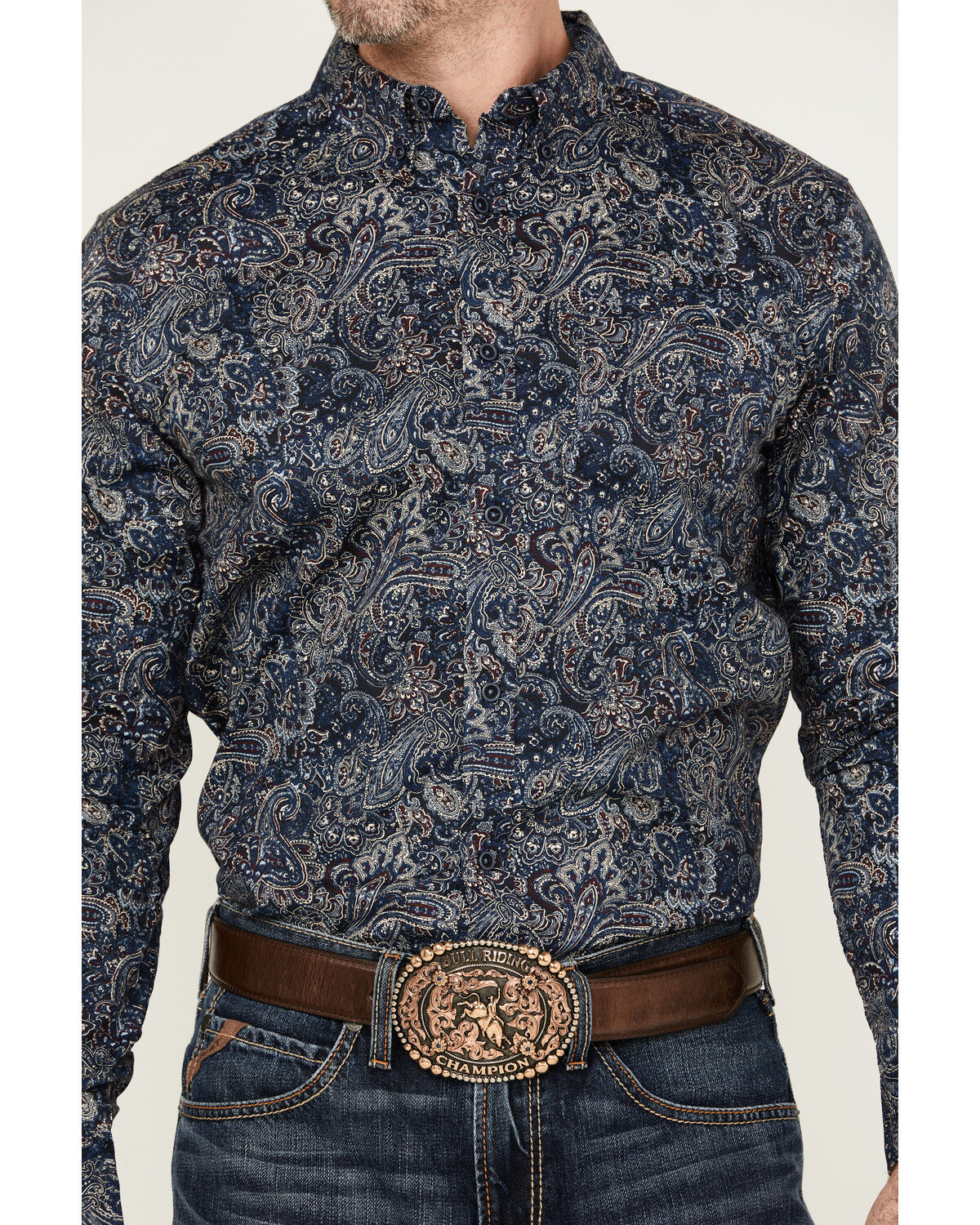 Image #3 - Cody James Men's Neverland Paisley Print Long Sleeve Button-Down Stretch Western Shirt - Big, , hi-res