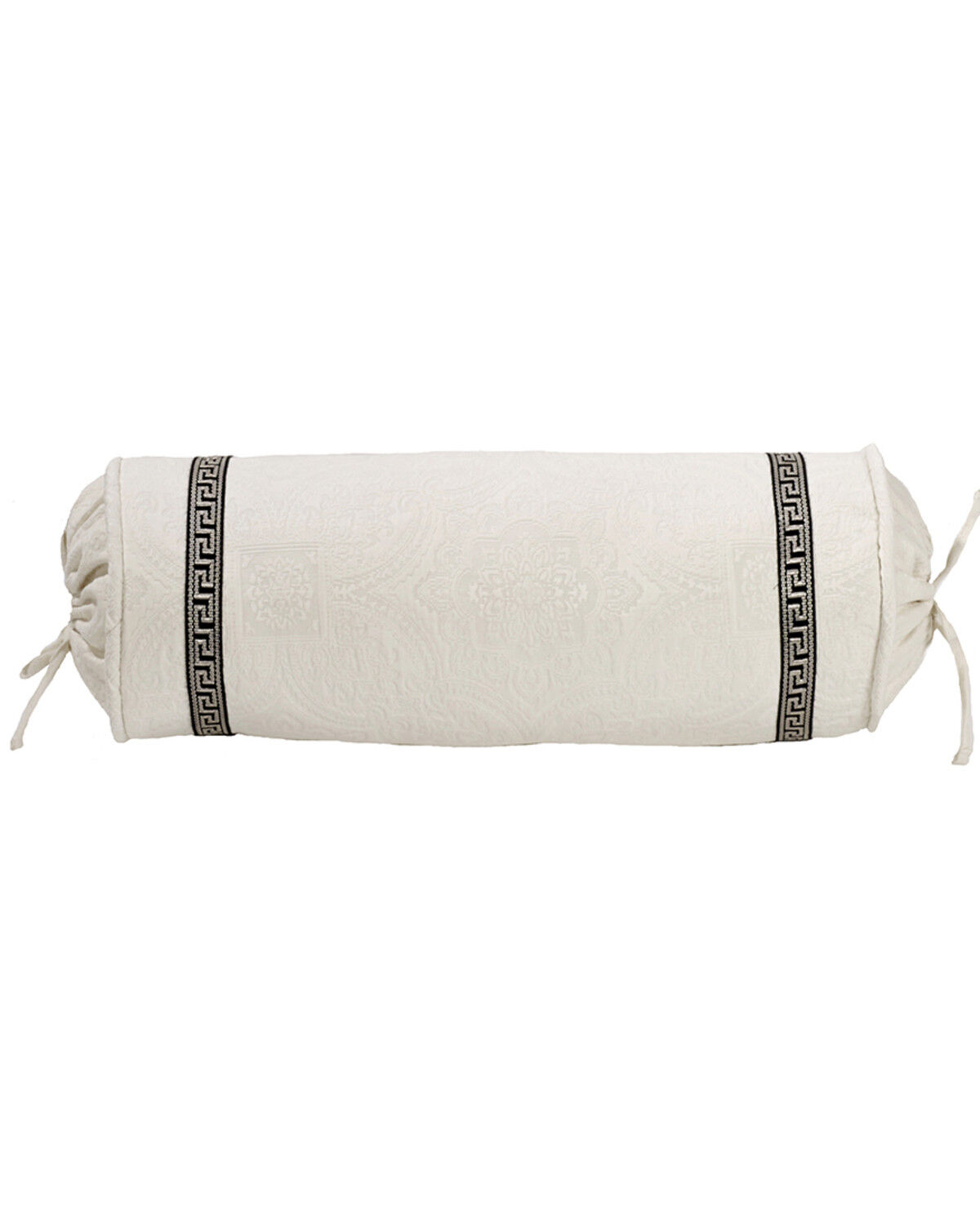 Image #1 - HiEnd Accent White Augusta Matelasse Neckroll Pillow, White, hi-res