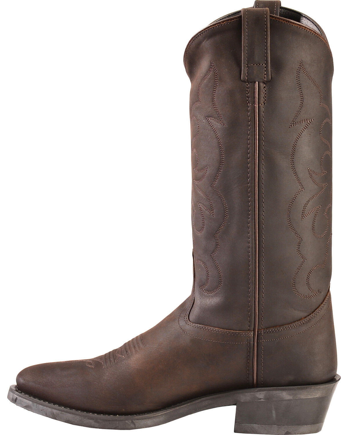 Image #3 - Old West Men's Trucker Western Work Boots - Soft Toe, Distressed, hi-res