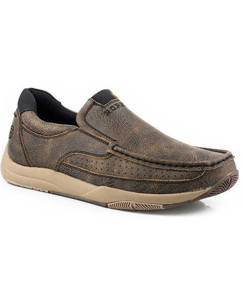 Image #1 - Roper Men's Ulysses Slip-On Casual Swifter Shoes - Moc Toe , Brown, hi-res