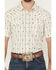 Image #3 - Gibson Trading Co Men's Flower Field Floral Stripe Short Sleeve Snap Stretch Western Shirt, Ivory, hi-res