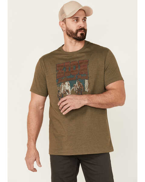 Brothers & Sons Men's Olive Zion National Park Graphic Short Sleeve T-Shirt , Olive, hi-res