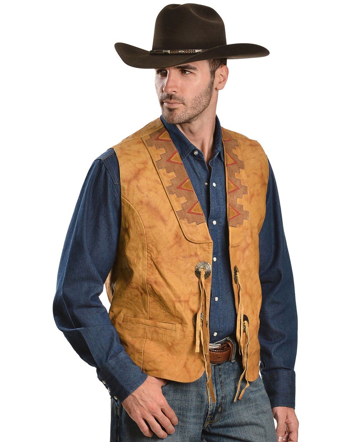 Image #3 - Kobler Circle of Life Leather Vest, Beige, hi-res