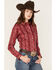 Image #2 - Wrangler Women's Floral Stripe Print Long Sleeve Snap Western Shirt, , hi-res