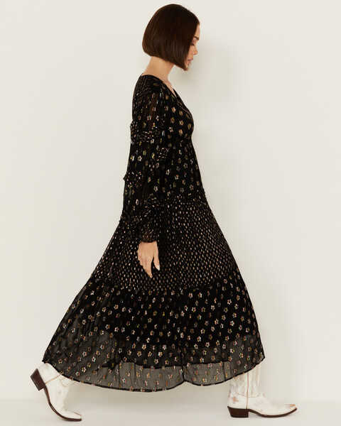 Image #3 - Angie Women's Clip Dot Maxi Dress, Black, hi-res