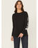 Image #1 - Carhartt Women's Loose Fit Heavyweight Long Sleeve Logo Graphic Work Tee, Black, hi-res