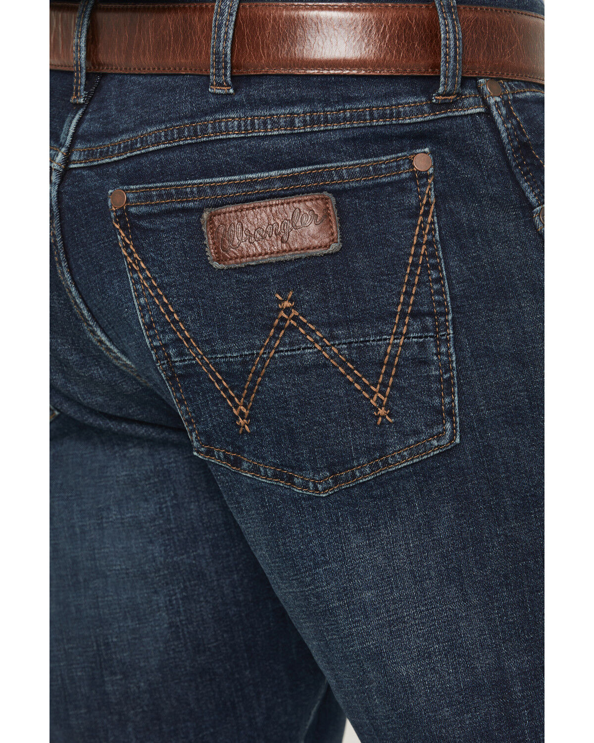 Image #4 - Wrangler Retro Men's 77MWZ Dark Wash Slim Bootcut Stretch Denim Jeans, Dark Wash, hi-res