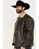 Image #2 - Cripple Creek Men's Sherpa Lined Leather Jacket, , hi-res