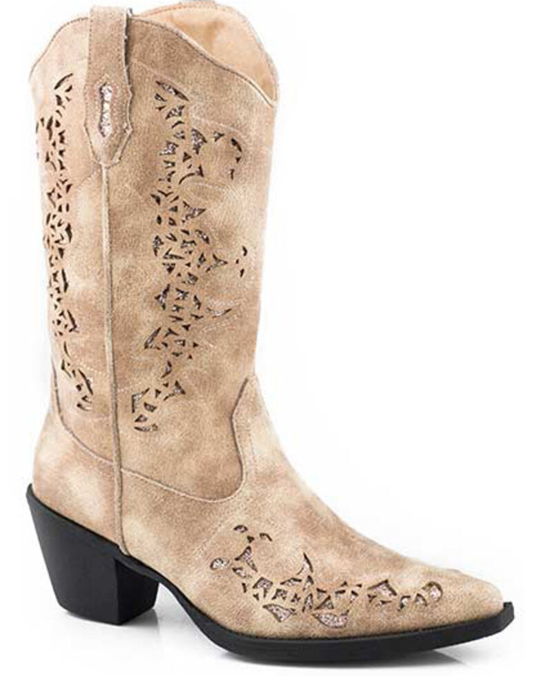 Roper Women's Alisa Western Boots - Snip Toe, Tan, hi-res